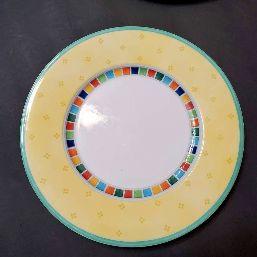 Villeroy & Boch Salad Plate, Twist Alea Limone, Yellow Colorful Mosaic Squares